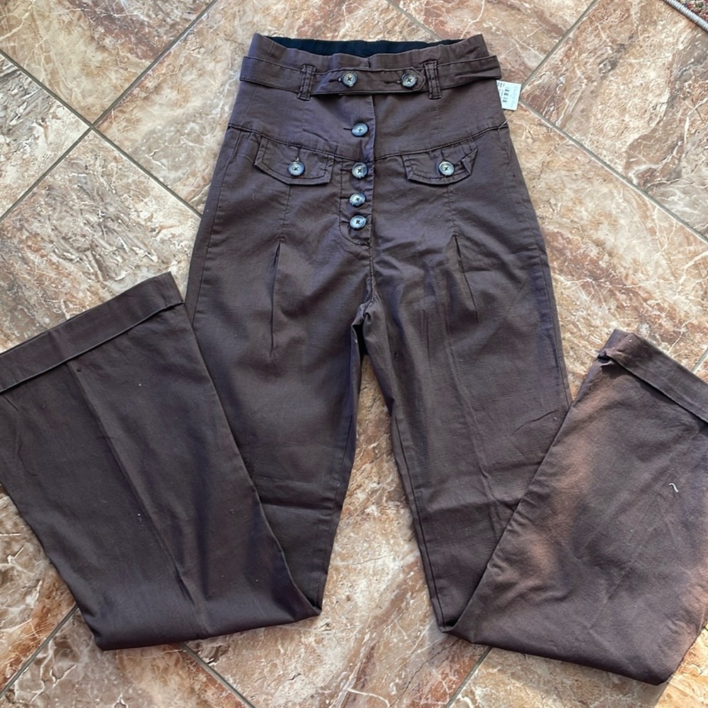 Super High Waist Button Fly Pants